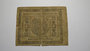 1776 $1 1/3 Annapolis Maryland MD Colonial Currency Bank Note Bill RARE Issue!