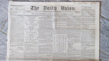 Load image into Gallery viewer, November 13, 1852 The Daily Union Newspaper City Of Washington Robert Armstrong