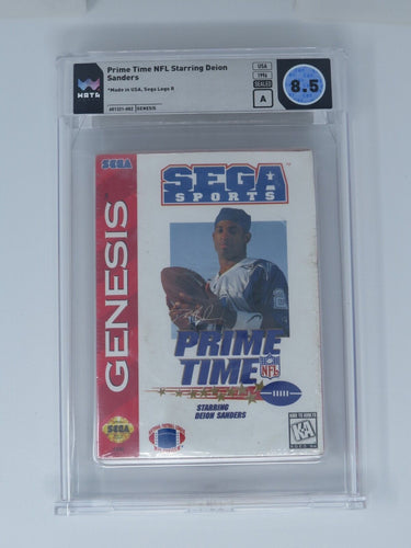 NFL Prime Time Football w/ Deion Sanders Sega Genesis Video Game Wata Graded 8.5