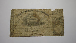 $.50 1862 Raleigh North Carolina Obsolete Currency Bank Note Bill State of NC