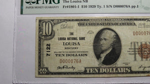 $10 1929 Louisa Kentucky KY National Currency Bank Note Bill Ch. #7122 VF25 PMG