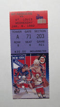 Load image into Gallery viewer, January 8, 1992 New York Rangers Vs. Blues Hockey Ticket Stub! Hull Hat Trick!