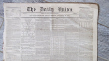 Load image into Gallery viewer, November 19, 1852 The Daily Union Newspaper City Of Washington Robert Armstrong